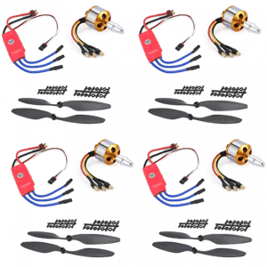 1400KV Brushless Motor for Drone with SimonK 30A ESC and 1045 Propeller (pack of 4)